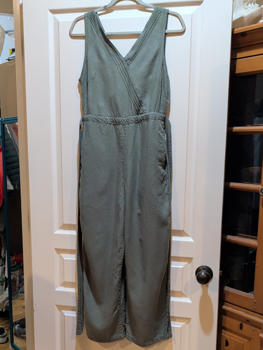 Kuhl Olive Green Linen Utility Jumpsuit